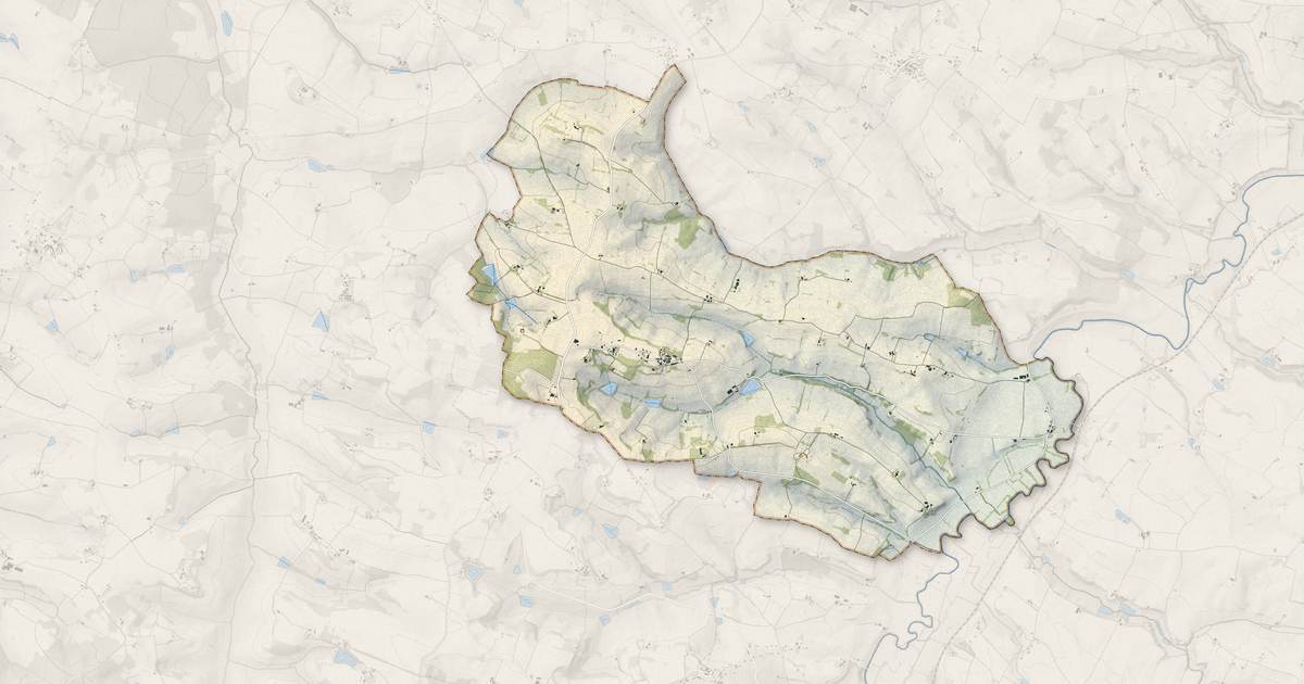 Portrait cartographique de Saint-Mézard : relief, eau, forêts, bâti et voies, calculés à partir des données de l'IGN