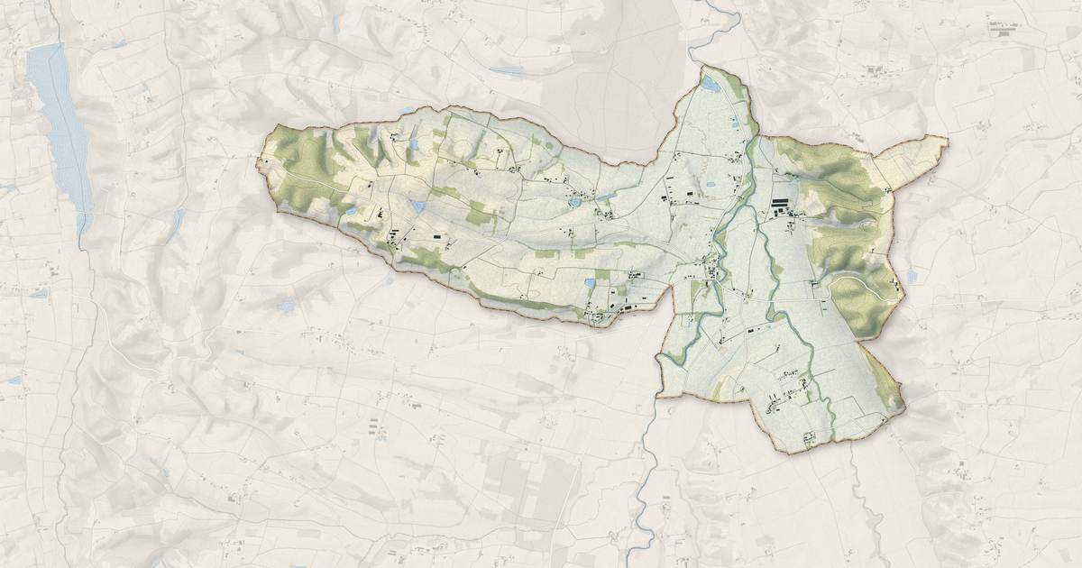 Portrait cartographique de Saint-Michel : relief, eau, forêts, bâti et voies, calculés à partir des données de l'IGN