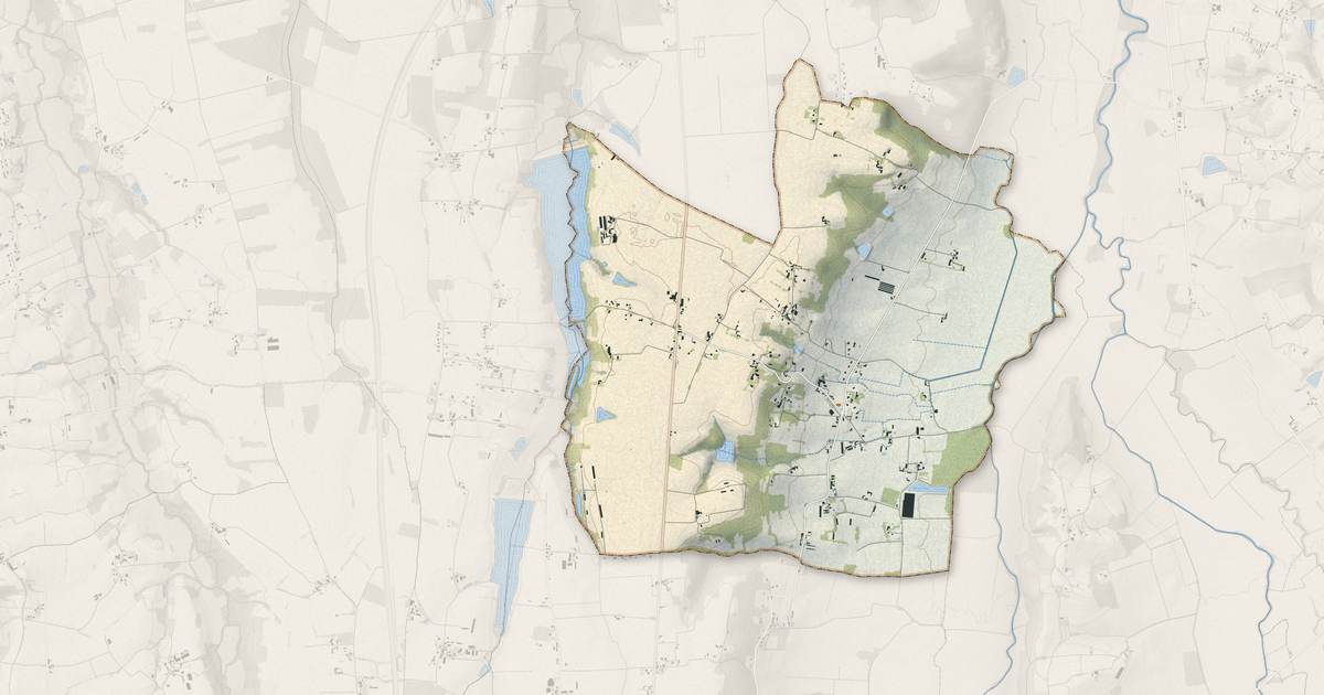 Portrait cartographique de Ségos : relief, eau, forêts, bâti et voies, calculés à partir des données de l'IGN