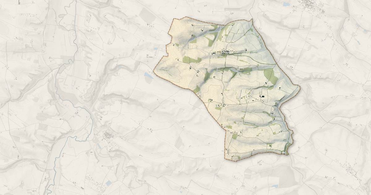 Portrait cartographique de Sirac : relief, eau, forêts, bâti et voies, calculés à partir des données de l'IGN