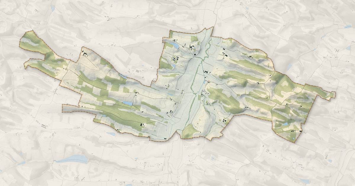 Portrait cartographique de Tachoires : relief, eau, forêts, bâti et voies, calculés à partir des données de l'IGN