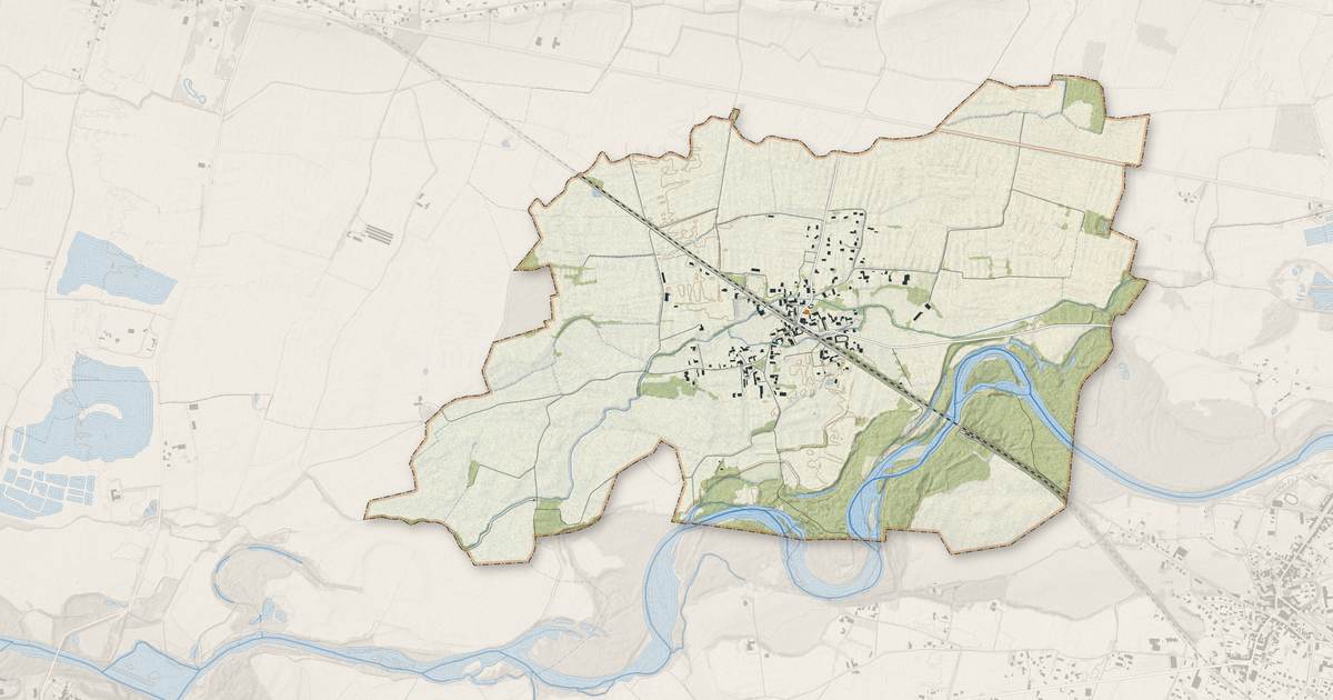 Portrait cartographique de Tarsac : relief, eau, forêts, bâti et voies, calculés à partir des données de l'IGN