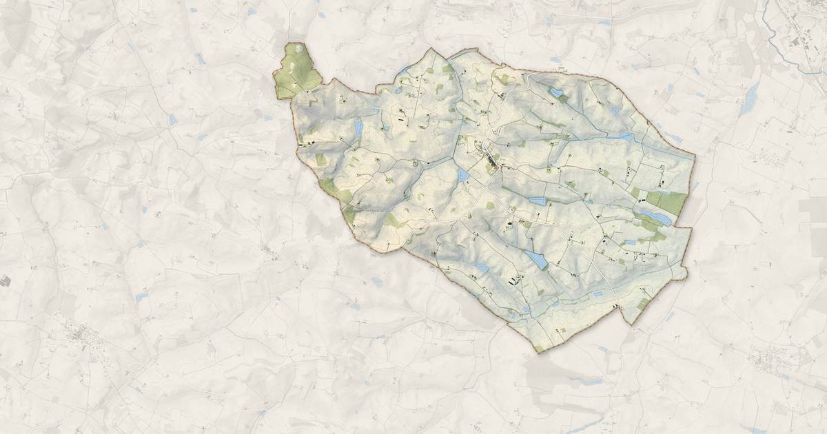 Portrait cartographique de Terraube : relief, eau, forêts, bâti et voies, calculés à partir des données de l'IGN