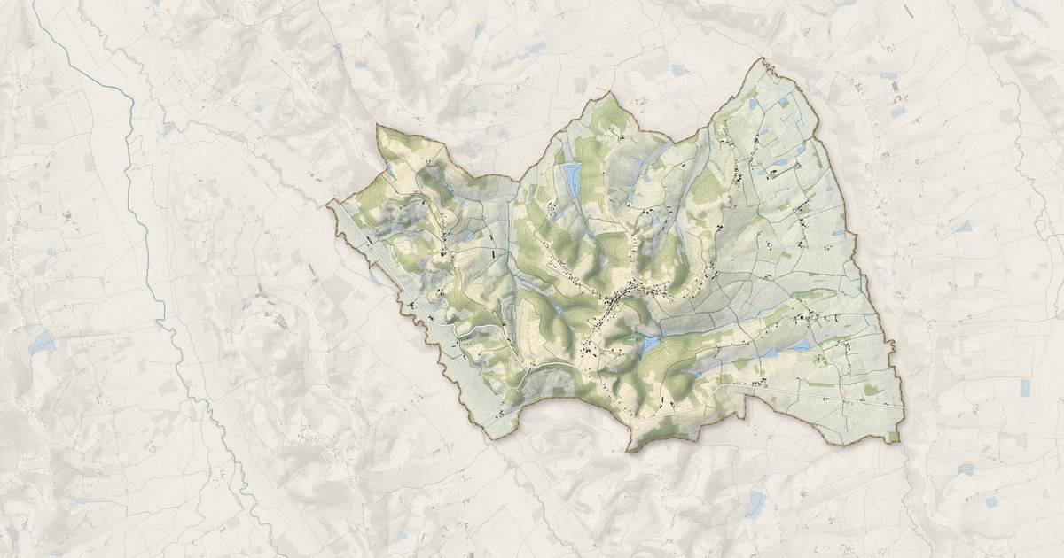 Portrait cartographique de Viella : relief, eau, forêts, bâti et voies, calculés à partir des données de l'IGN