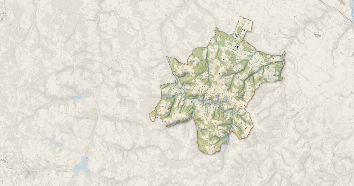 Portrait cartographique de Aillas : relief, eau, forêts, bâti et voies, calculés à partir des données de l'IGN