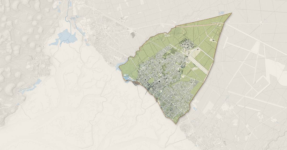 Portrait cartographique de Andernos-les-Bains : relief, eau, forêts, bâti et voies, calculés à partir des données de l'IGN