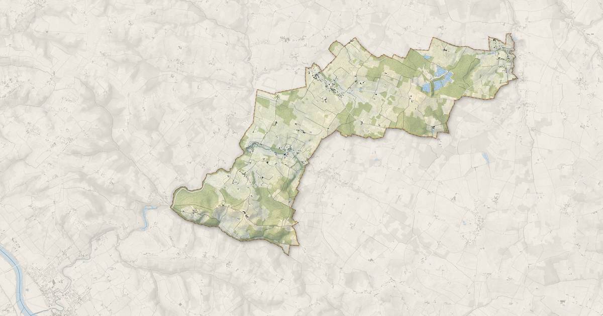 Portrait cartographique de Porte-de-Benauge : relief, eau, forêts, bâti et voies, calculés à partir des données de l'IGN