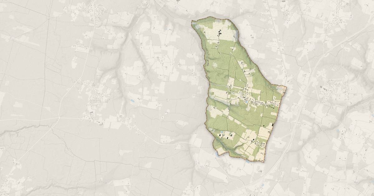 Portrait cartographique de Aubiac : relief, eau, forêts, bâti et voies, calculés à partir des données de l'IGN