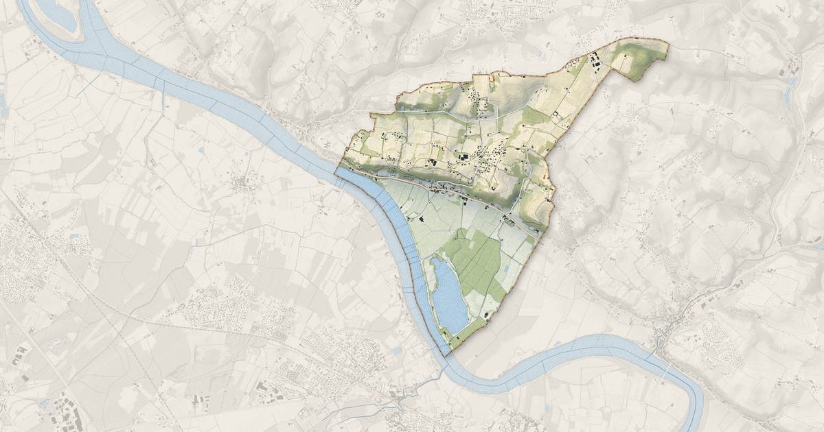 Portrait cartographique de Baurech : relief, eau, forêts, bâti et voies, calculés à partir des données de l'IGN