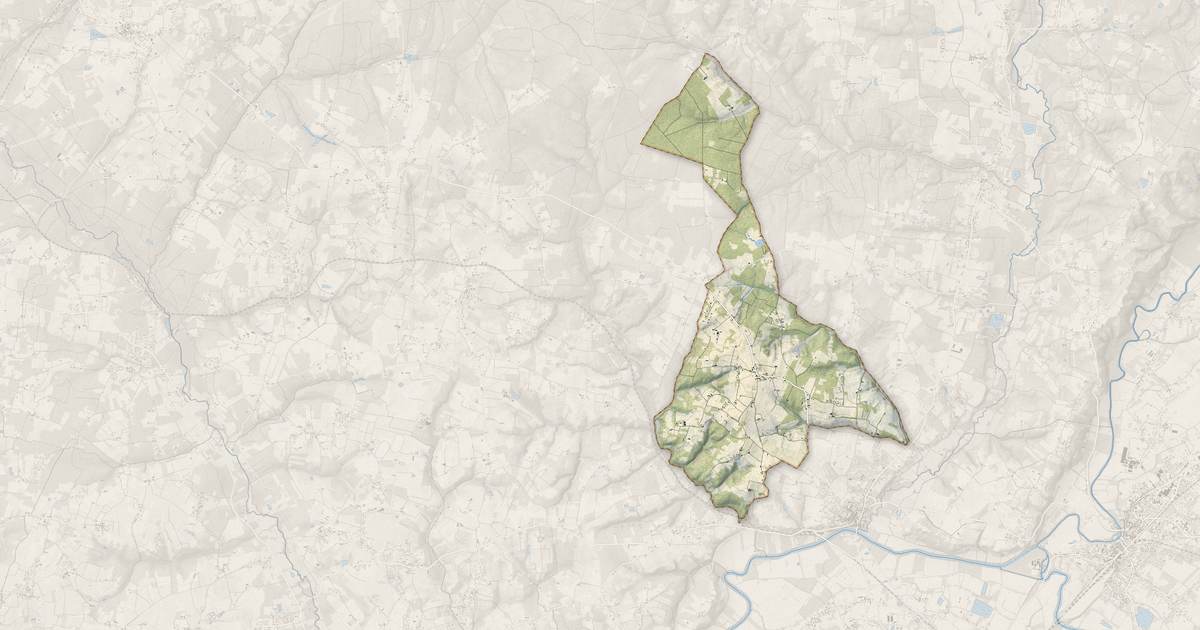 Portrait cartographique de Bayas : relief, eau, forêts, bâti et voies, calculés à partir des données de l'IGN