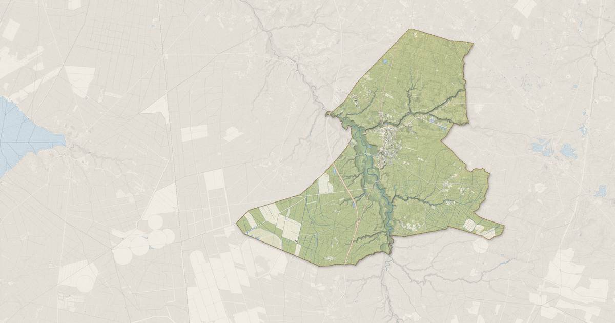 Portrait cartographique de Belin-Béliet : relief, eau, forêts, bâti et voies, calculés à partir des données de l'IGN