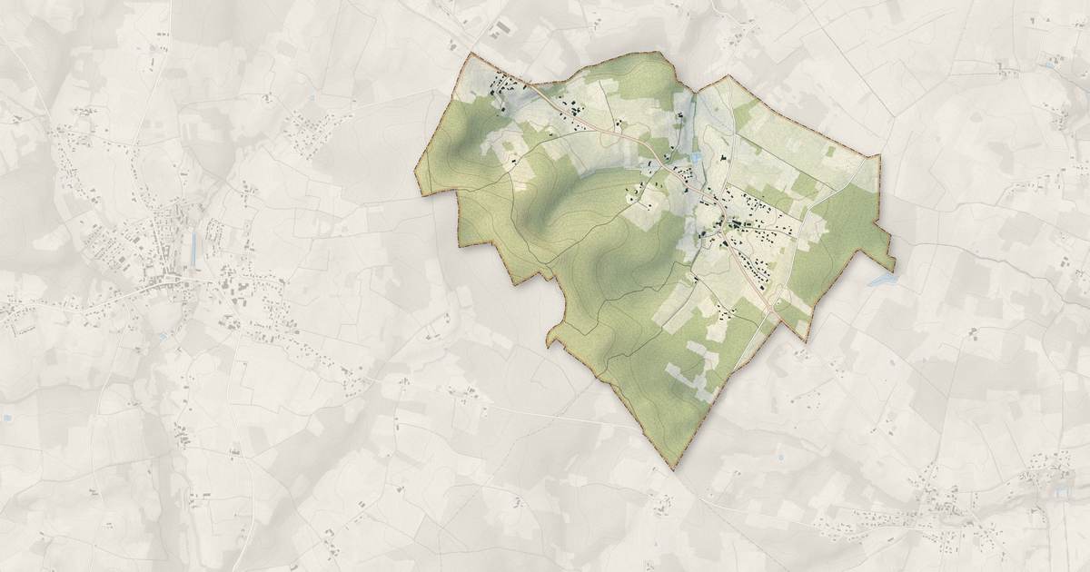 Portrait cartographique de Bellebat : relief, eau, forêts, bâti et voies, calculés à partir des données de l'IGN