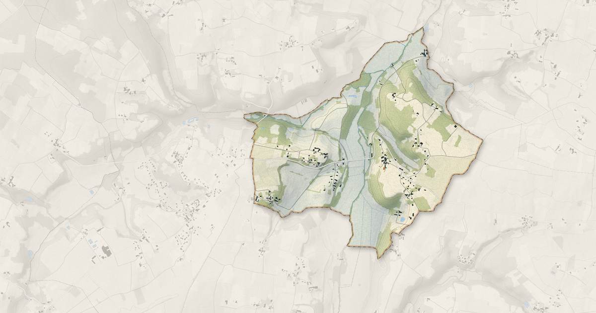 Portrait cartographique de Bellefond : relief, eau, forêts, bâti et voies, calculés à partir des données de l'IGN