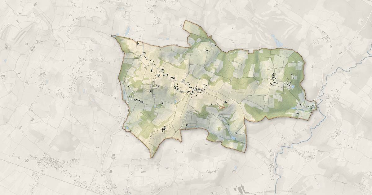 Portrait cartographique de Belvès-de-Castillon : relief, eau, forêts, bâti et voies, calculés à partir des données de l'IGN