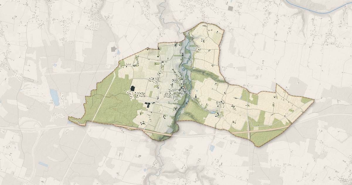 Portrait cartographique de Bieujac : relief, eau, forêts, bâti et voies, calculés à partir des données de l'IGN