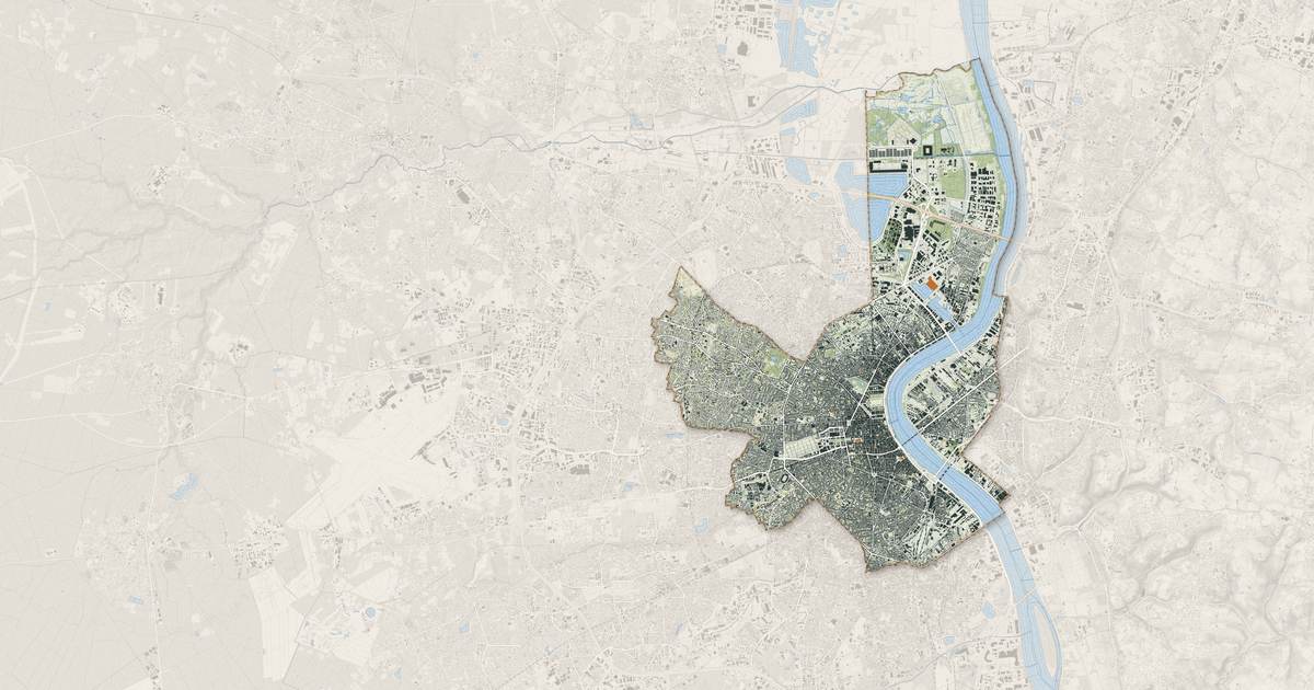 Portrait cartographique de Bordeaux : relief, eau, forêts, bâti et voies, calculés à partir des données de l'IGN