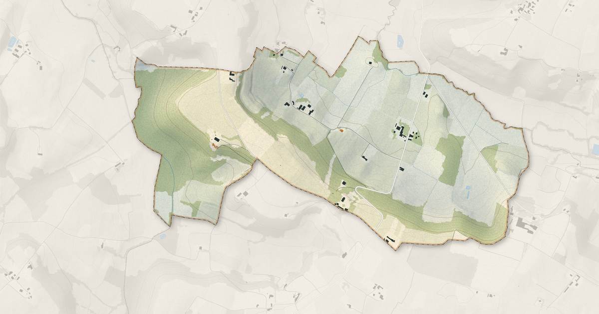 Portrait cartographique de Bossugan : relief, eau, forêts, bâti et voies, calculés à partir des données de l'IGN