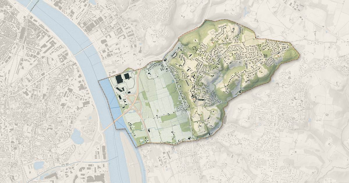 Portrait cartographique de Bouliac : relief, eau, forêts, bâti et voies, calculés à partir des données de l'IGN
