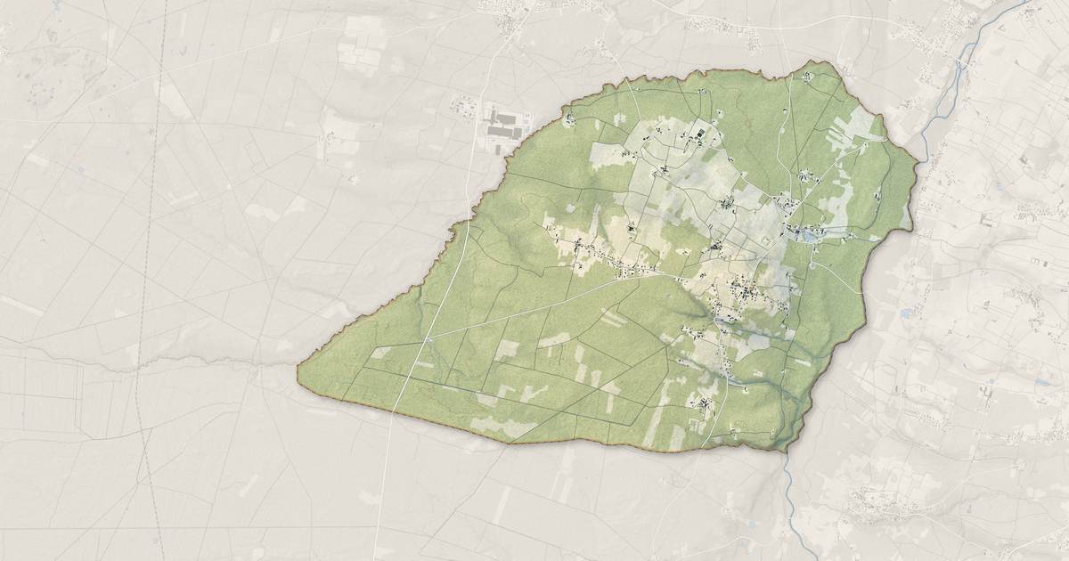 Portrait cartographique de Budos : relief, eau, forêts, bâti et voies, calculés à partir des données de l'IGN