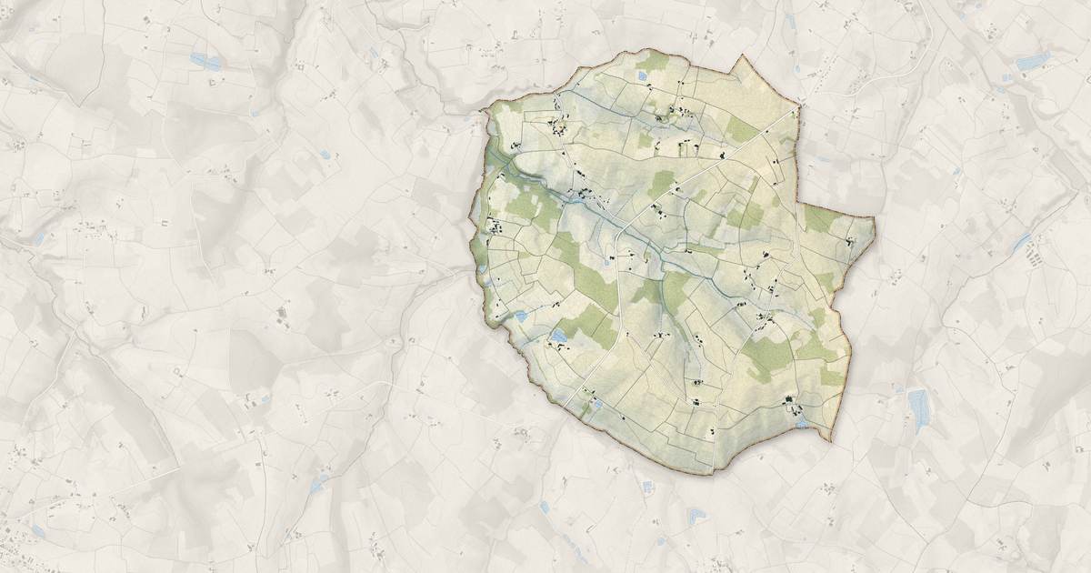 Portrait cartographique de Caplong : relief, eau, forêts, bâti et voies, calculés à partir des données de l'IGN
