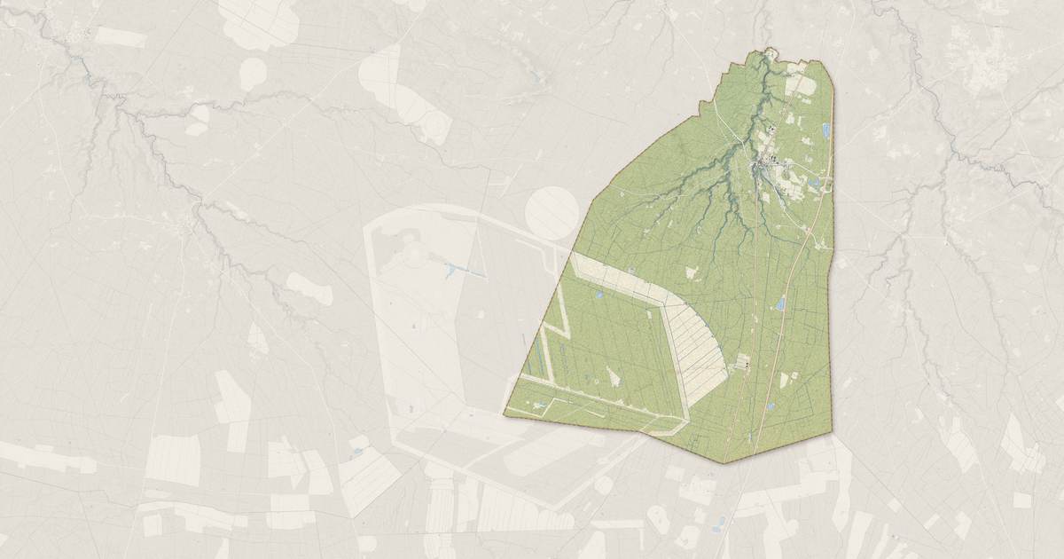 Portrait cartographique de Captieux : relief, eau, forêts, bâti et voies, calculés à partir des données de l'IGN
