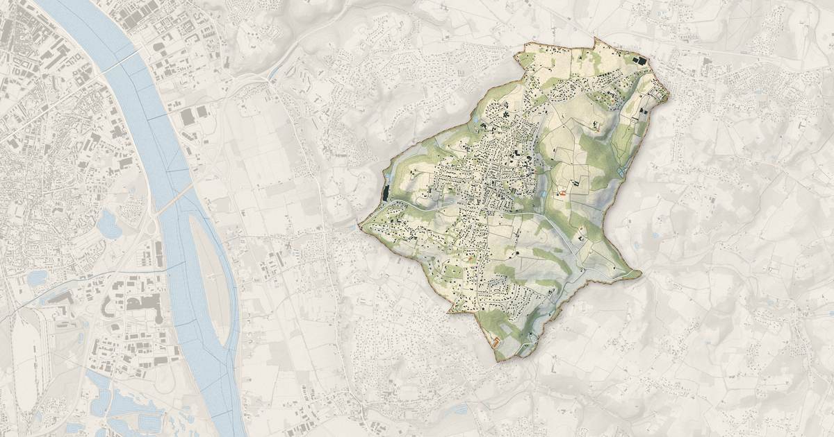 Portrait cartographique de Carignan-de-Bordeaux : relief, eau, forêts, bâti et voies, calculés à partir des données de l'IGN