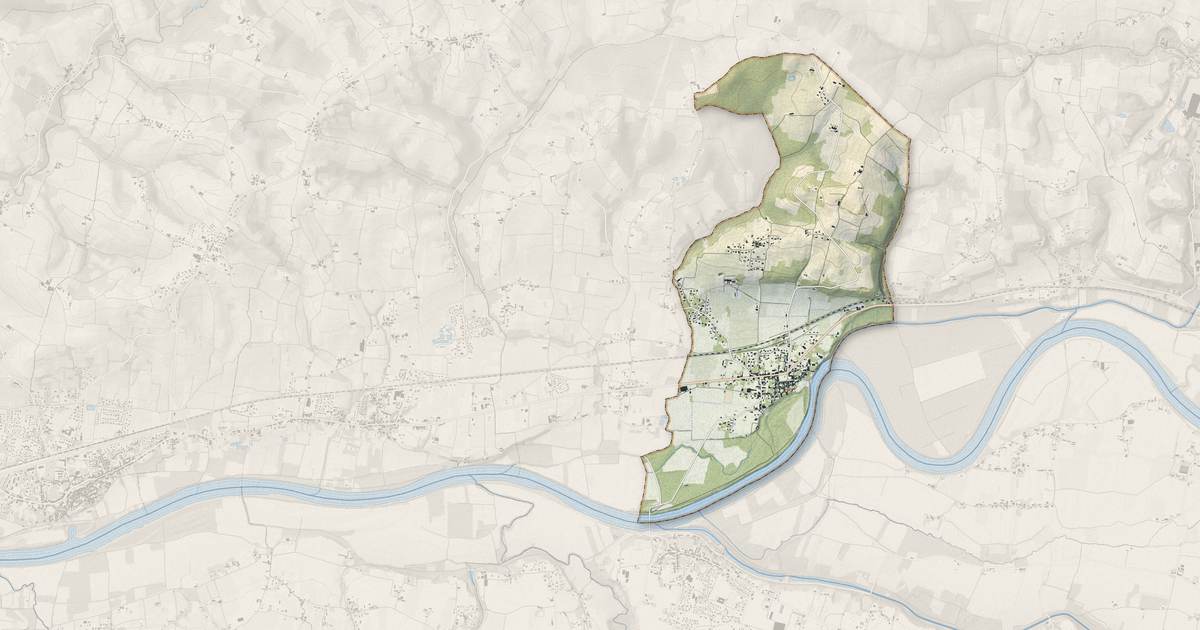 Portrait cartographique de Caudrot : relief, eau, forêts, bâti et voies, calculés à partir des données de l'IGN