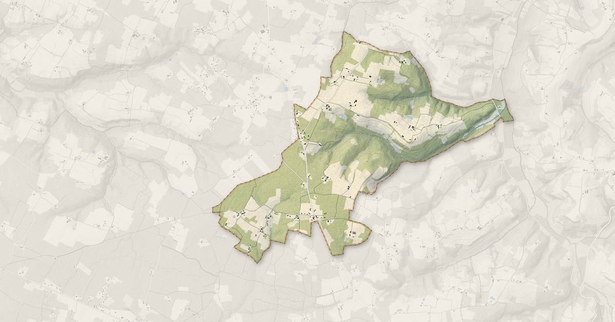 Portrait cartographique de Cauvignac : relief, eau, forêts, bâti et voies, calculés à partir des données de l'IGN