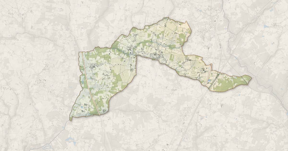Portrait cartographique de Cézac : relief, eau, forêts, bâti et voies, calculés à partir des données de l'IGN