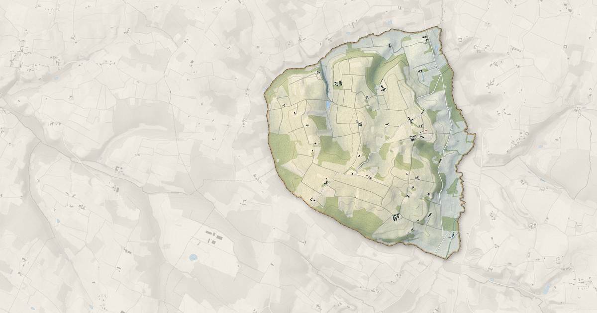 Portrait cartographique de Coubeyrac : relief, eau, forêts, bâti et voies, calculés à partir des données de l'IGN
