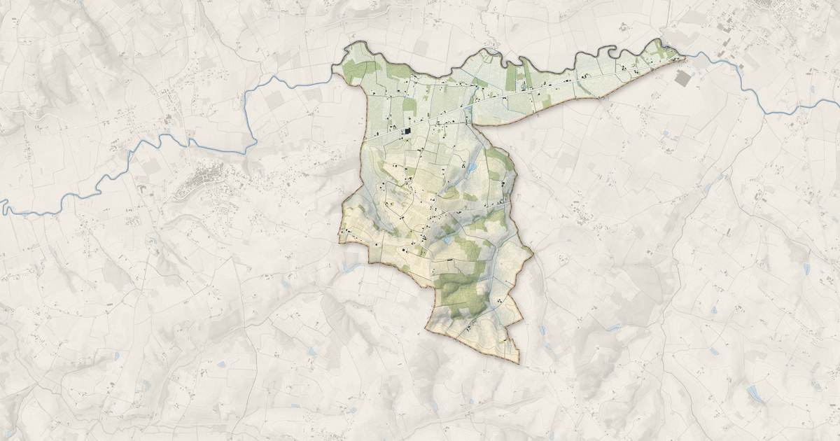 Portrait cartographique de Cours-de-Monségur : relief, eau, forêts, bâti et voies, calculés à partir des données de l'IGN