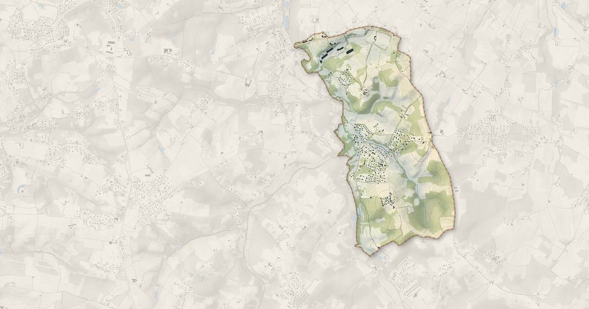 Portrait cartographique de Croignon : relief, eau, forêts, bâti et voies, calculés à partir des données de l'IGN