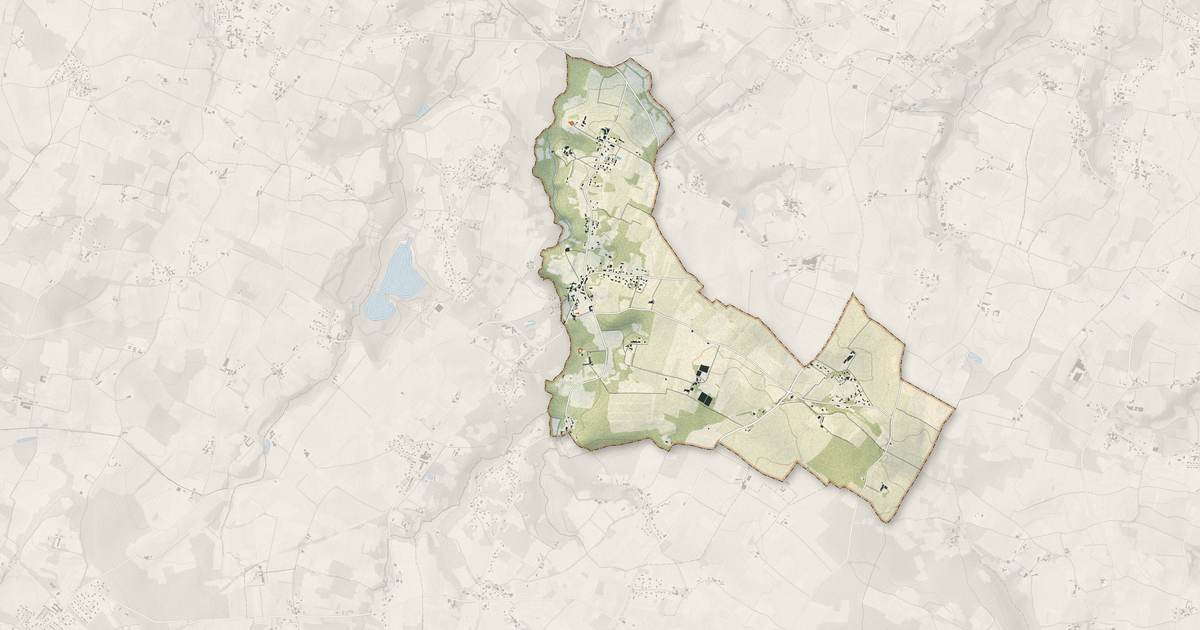 Portrait cartographique de Daignac : relief, eau, forêts, bâti et voies, calculés à partir des données de l'IGN