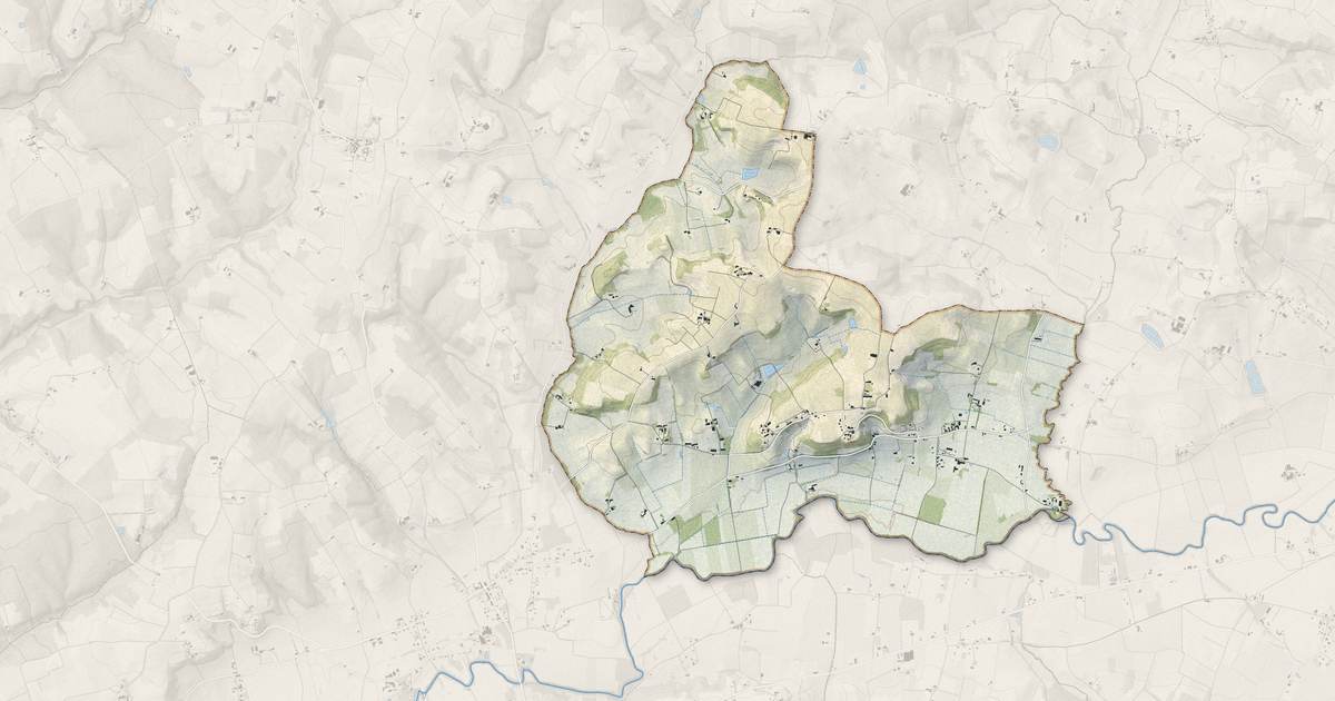 Portrait cartographique de Dieulivol : relief, eau, forêts, bâti et voies, calculés à partir des données de l'IGN