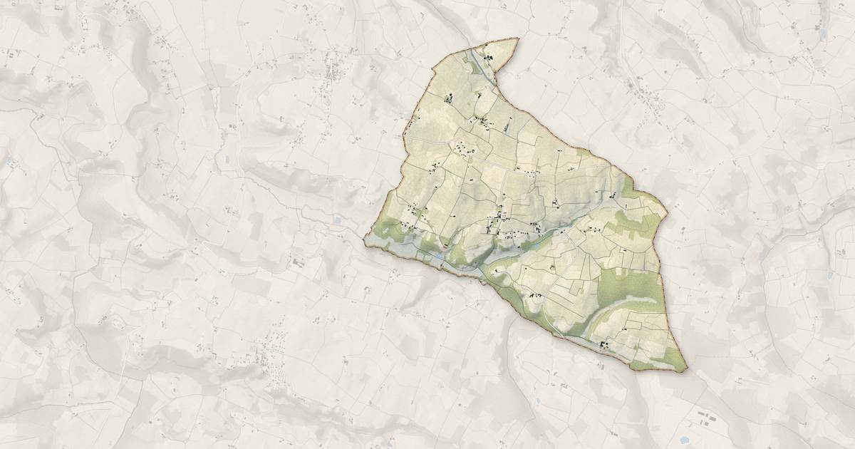 Portrait cartographique de Doulezon : relief, eau, forêts, bâti et voies, calculés à partir des données de l'IGN