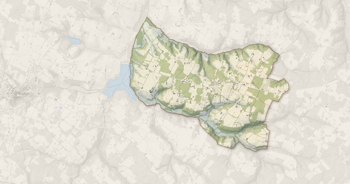Portrait cartographique de Gajac : relief, eau, forêts, bâti et voies, calculés à partir des données de l'IGN
