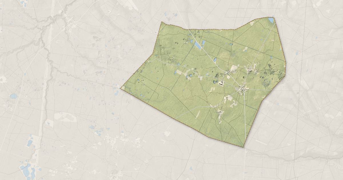 Portrait cartographique de Guillos : relief, eau, forêts, bâti et voies, calculés à partir des données de l'IGN