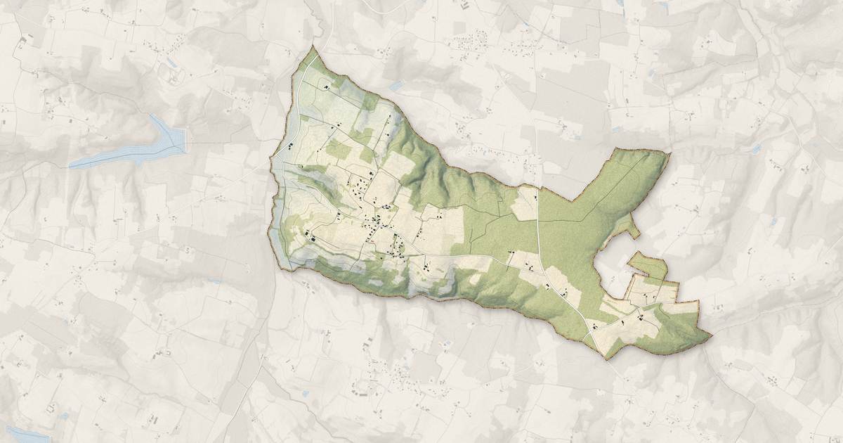 Portrait cartographique de Lados : relief, eau, forêts, bâti et voies, calculés à partir des données de l'IGN