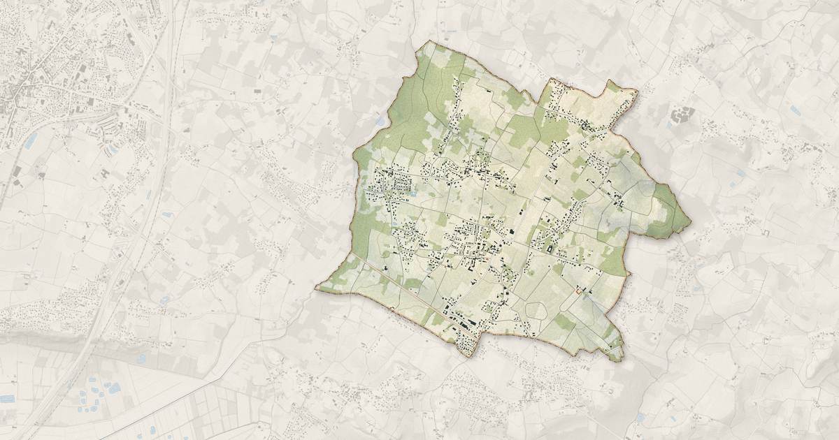 Portrait cartographique de La Lande-de-Fronsac : relief, eau, forêts, bâti et voies, calculés à partir des données de l'IGN