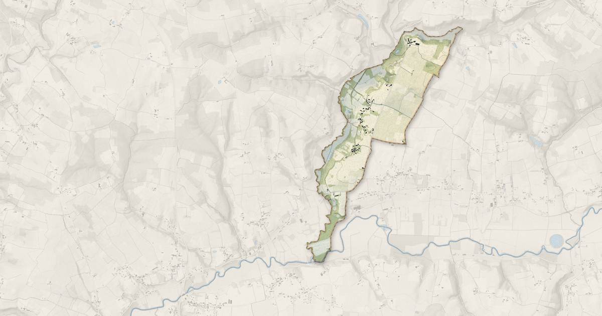 Portrait cartographique de Landerrouet-sur-Ségur : relief, eau, forêts, bâti et voies, calculés à partir des données de l'IGN