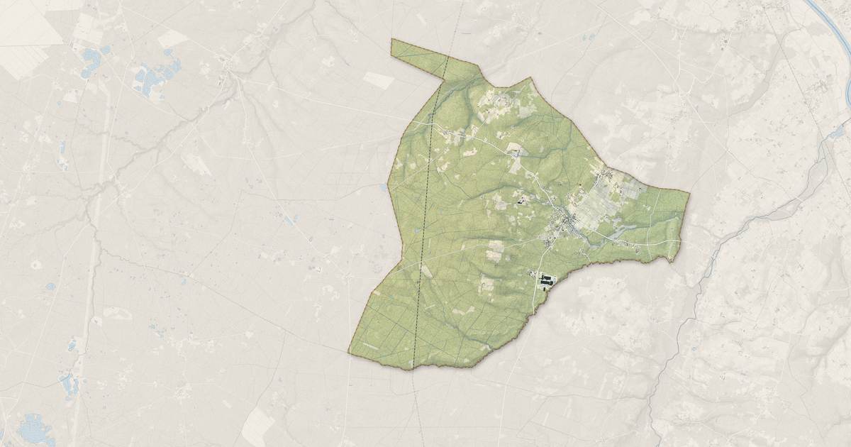 Portrait cartographique de Landiras : relief, eau, forêts, bâti et voies, calculés à partir des données de l'IGN