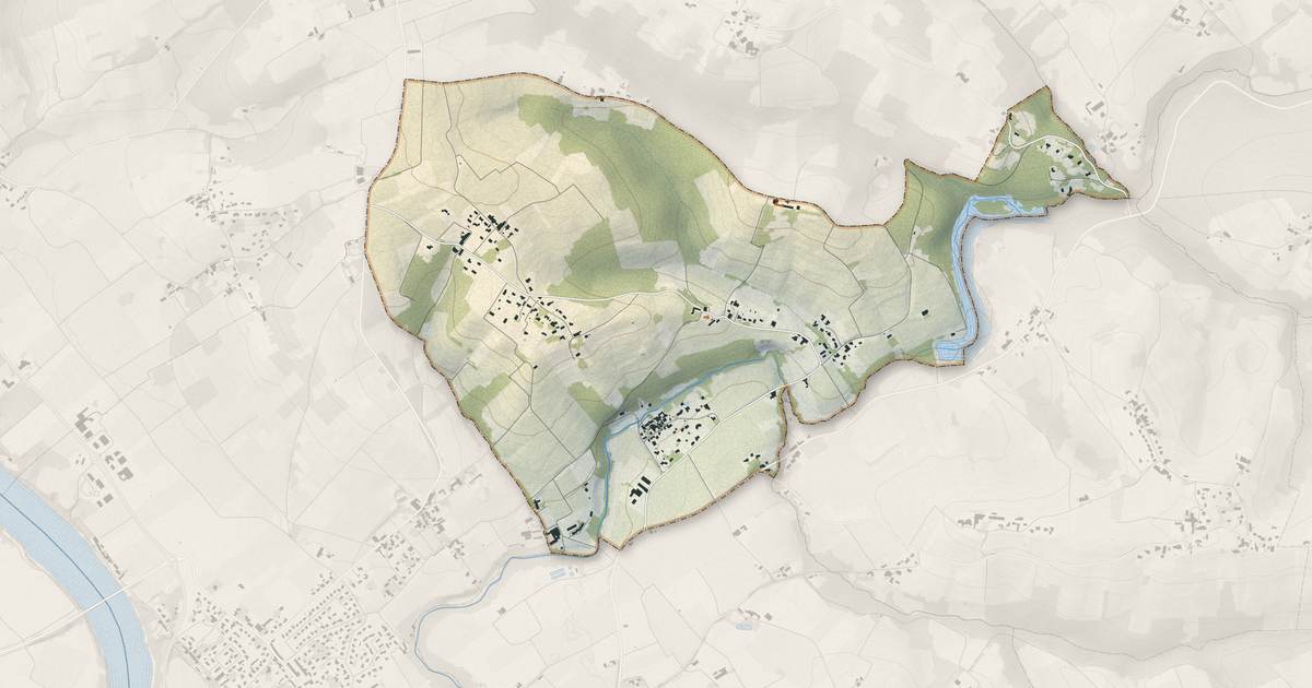 Portrait cartographique de Laroque : relief, eau, forêts, bâti et voies, calculés à partir des données de l'IGN