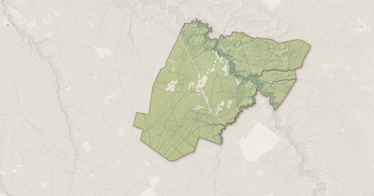 Portrait cartographique de Lartigue : relief, eau, forêts, bâti et voies, calculés à partir des données de l'IGN