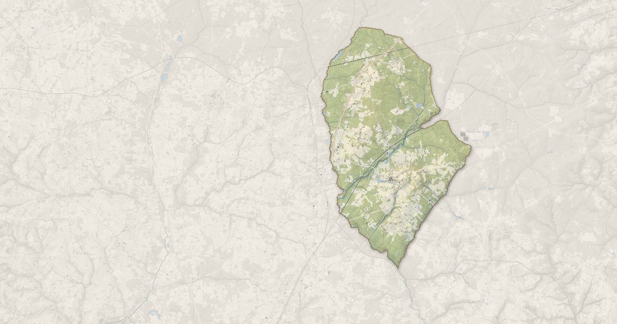 Portrait cartographique de Laruscade : relief, eau, forêts, bâti et voies, calculés à partir des données de l'IGN
