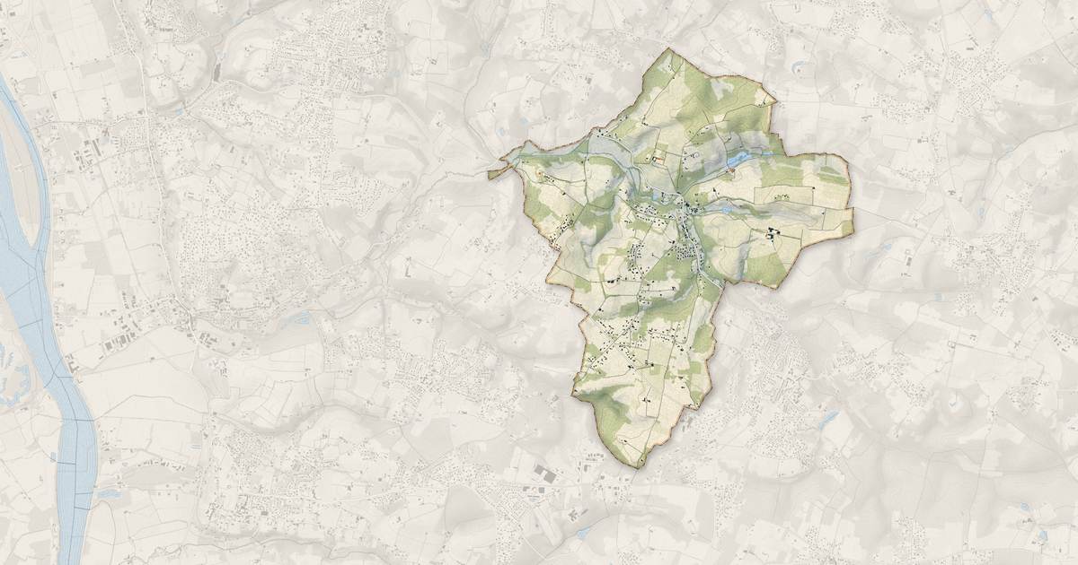 Portrait cartographique de Lignan-de-Bordeaux : relief, eau, forêts, bâti et voies, calculés à partir des données de l'IGN