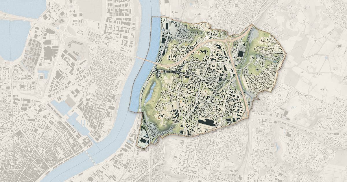 Portrait cartographique de Lormont : relief, eau, forêts, bâti et voies, calculés à partir des données de l'IGN