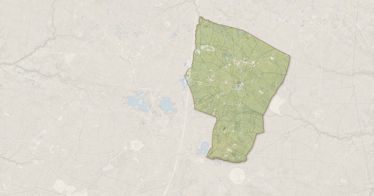 Portrait cartographique de Louchats : relief, eau, forêts, bâti et voies, calculés à partir des données de l'IGN