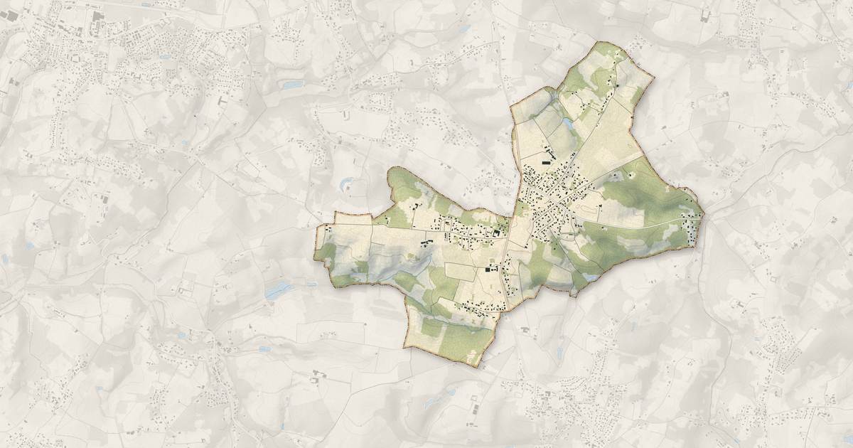 Portrait cartographique de Loupes : relief, eau, forêts, bâti et voies, calculés à partir des données de l'IGN