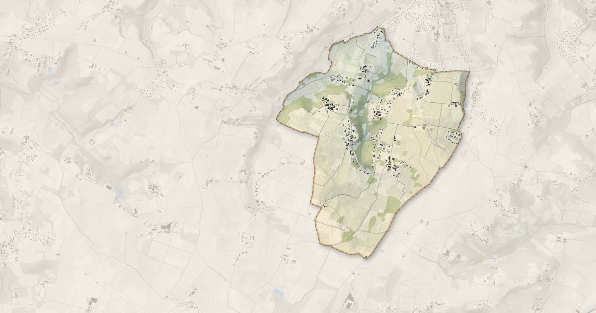 Portrait cartographique de Lugaignac : relief, eau, forêts, bâti et voies, calculés à partir des données de l'IGN