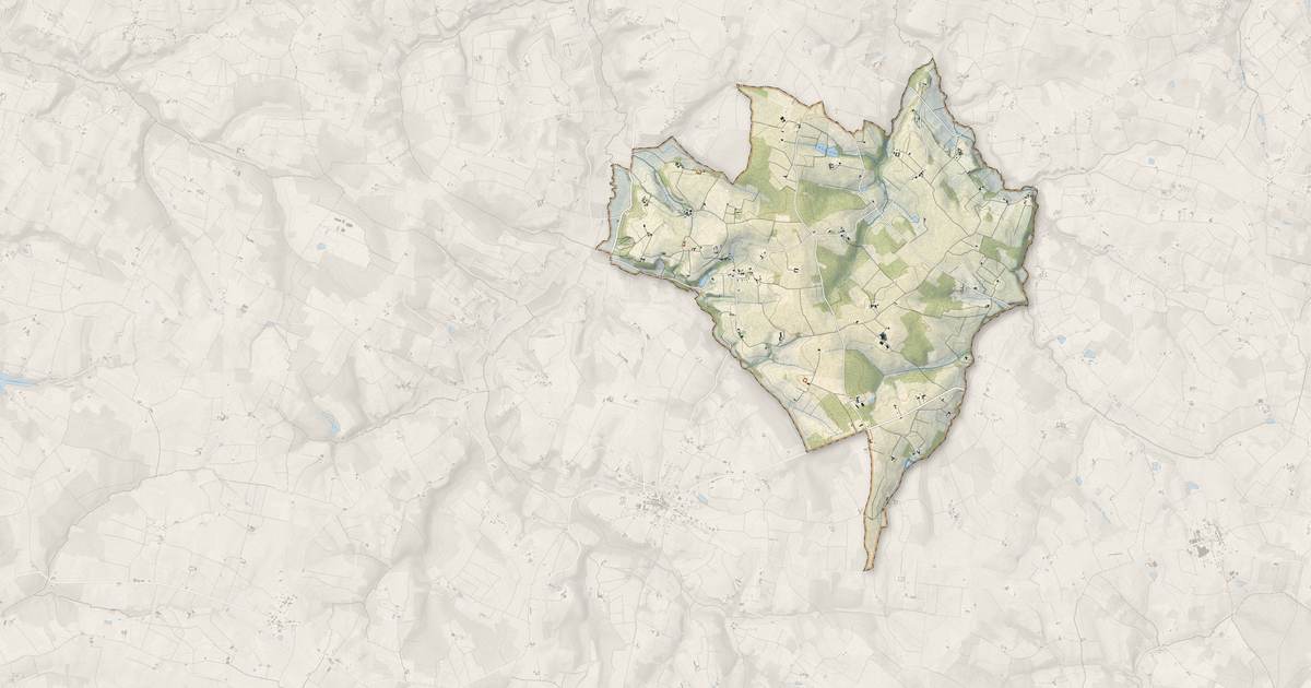 Portrait cartographique de Massugas : relief, eau, forêts, bâti et voies, calculés à partir des données de l'IGN